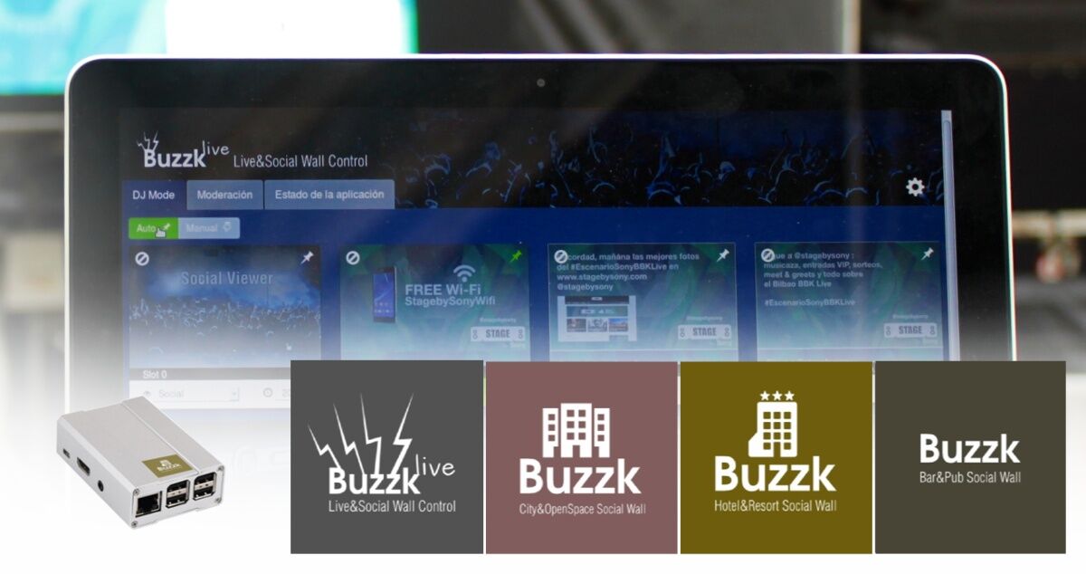 Gama de productos de Buzzk, digital signage para ocio y turismo