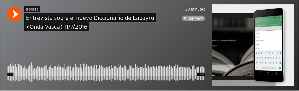 Entrevista en Onda Vasca sobre el diccionario de euskera de Labayru