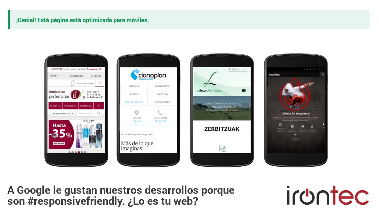 Día 1 de la era #MobileFriendly y a Google le siguen gustando las webs que desarrollamos :)