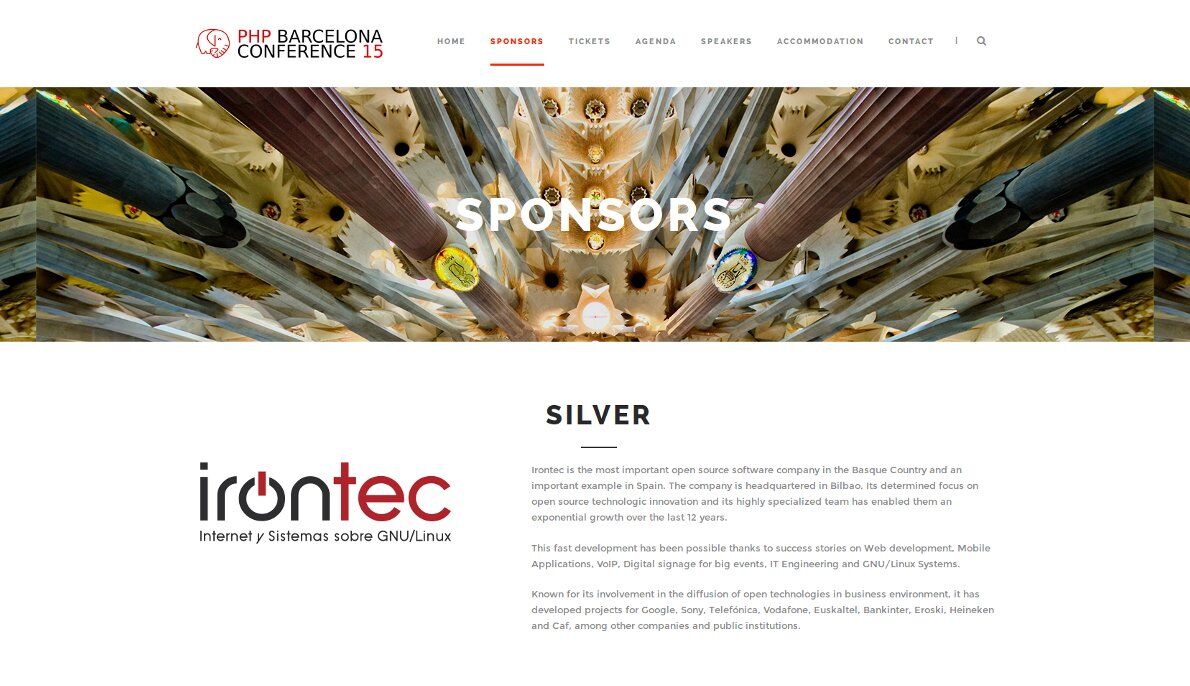 Irontec sponsor de la PHP Conference Barcelona 2015