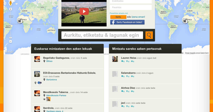 Mintzatu, la red social que geolocaliza el euskera, sigue creciendo