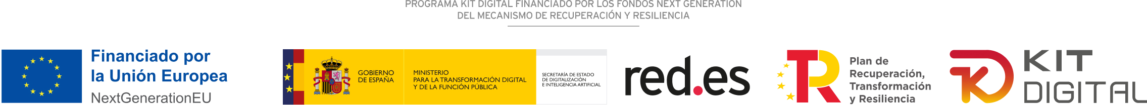 Financiado por la Unión Europea. Programa Kit Digital cofinanciado por los fondos Next Generation (EU) del Mecanismo de Recuperación y Resilencia. Gobierno de España. Red.es. TR. Kit Digital.